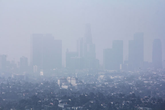 smog-filled city air