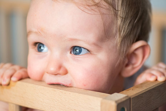 baby in a crib