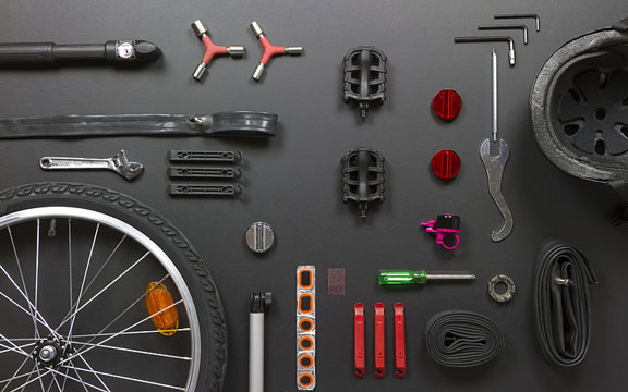 bicycle parts and tools