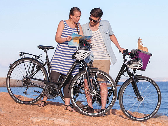 bicycle tourists on an excursion