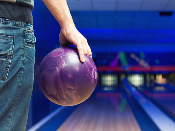 bowling at a bowling alley