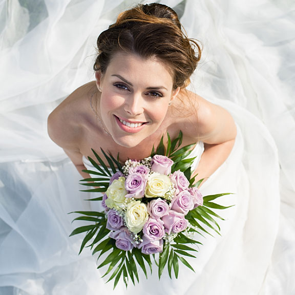 bride wearing a white wedding dress