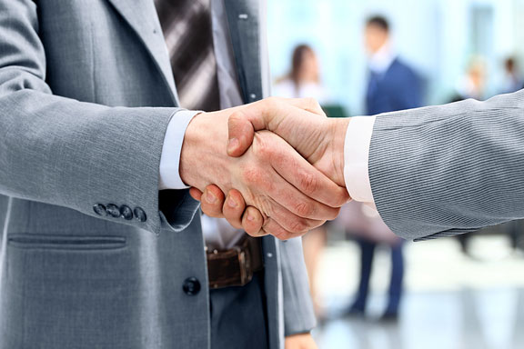 business transaction handshake