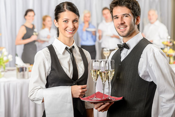 two caterers at a catered event