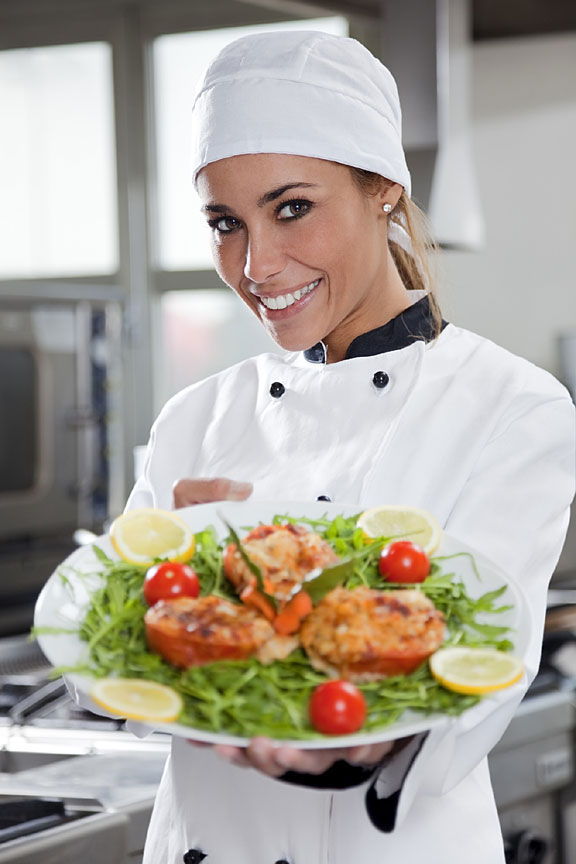 chef holding a culinary dish