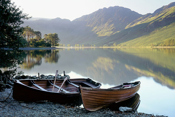 rowboats in the Cumbrian lake district