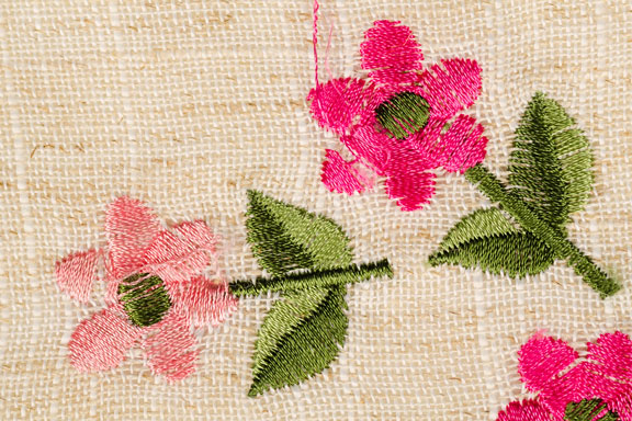 embroidery with flowers