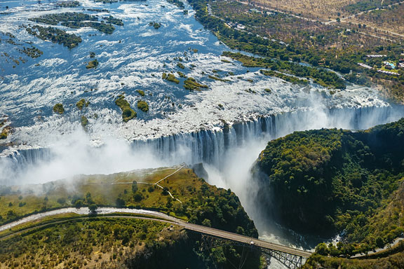 Victoria Falls, between Zambia and Zimbabwe