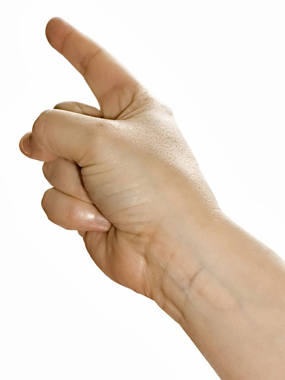 right hand with pointed finger