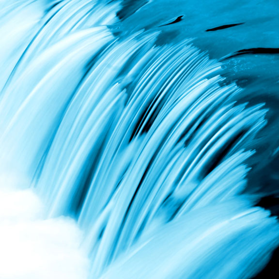 water flow over a waterfall