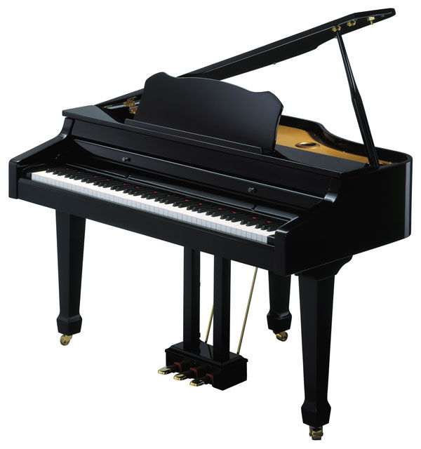 grand piano with open top