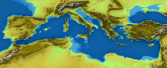 map of the Mediterranean Sea region