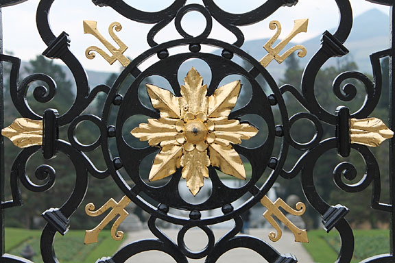 black and gold wrought iron gate in Ireland