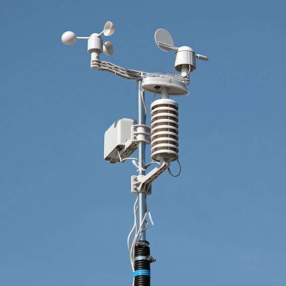 meteorology station with weather instruments