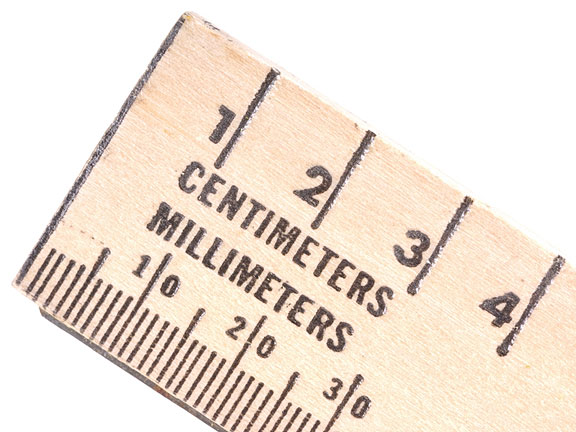 wooden metric ruler