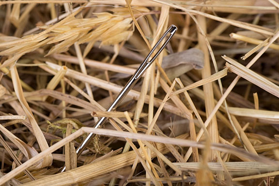 steel needle in a haystack