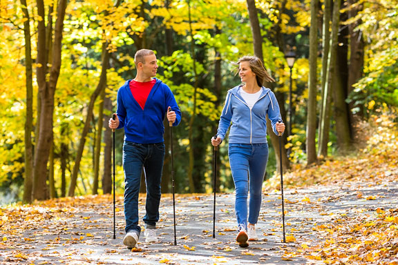 nordic walking couple