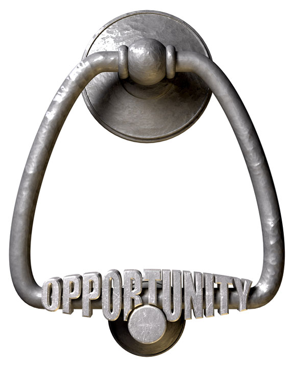 'opportunity knocks' door knocker