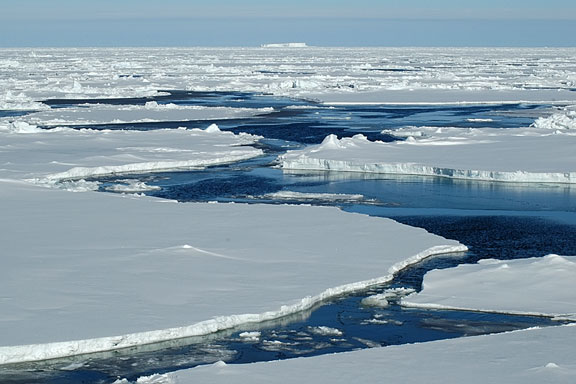 pack ice floes near open water