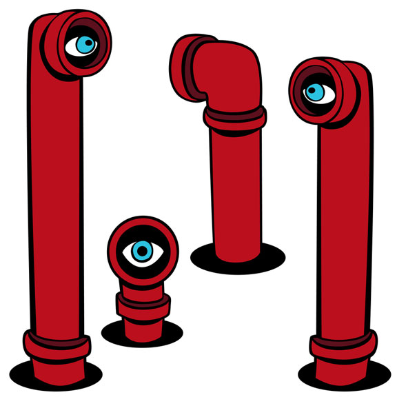 four red periscopes