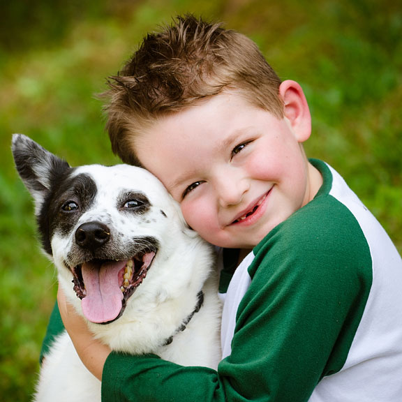 boy and pet dog