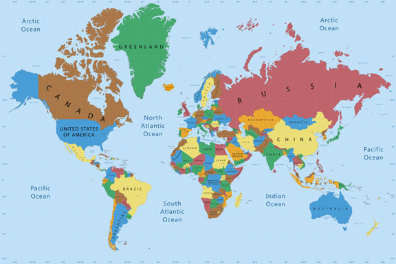 political map of the world