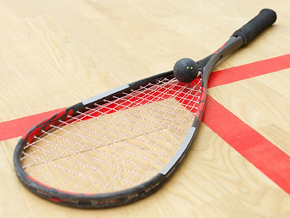 squash racquet and squash ball