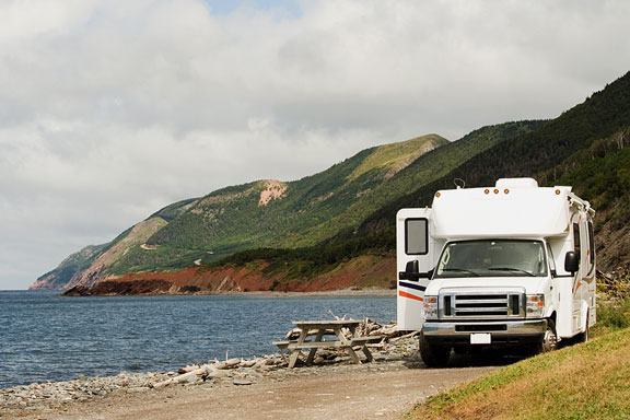 recreational vehicle at a coastal picnic area