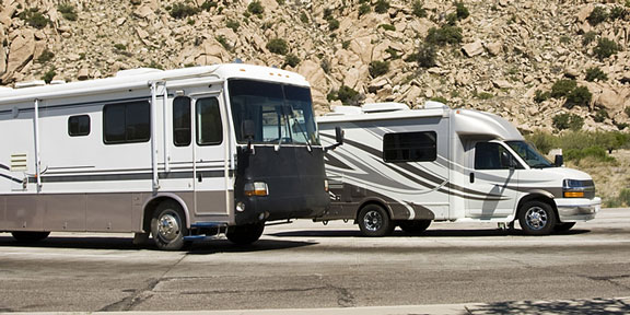 two recreational vehicles in Arizona