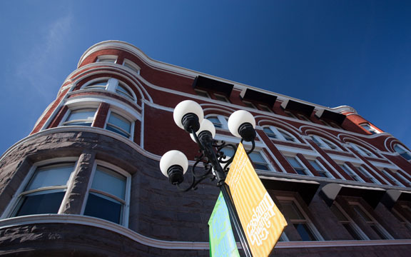 San Diego gas lamps and Keating Building