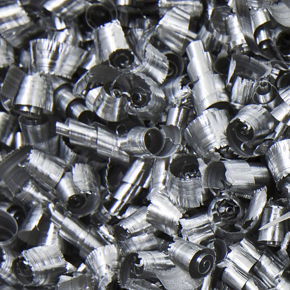 curled-up scrap metal shavings