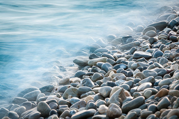 pebbles along the shore