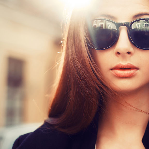 female model wearing sunglasses