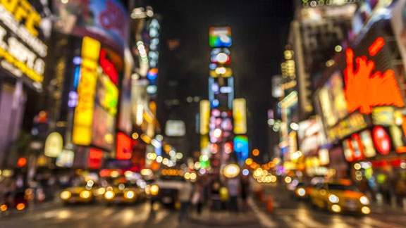 Times Square lights at night