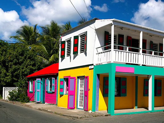 colorful houses in Tortola, BVI