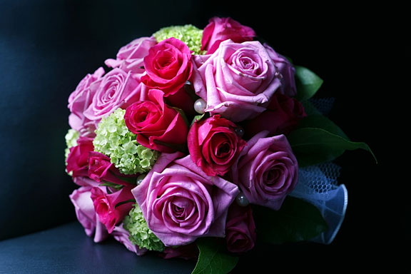 wedding bouquet on a black background