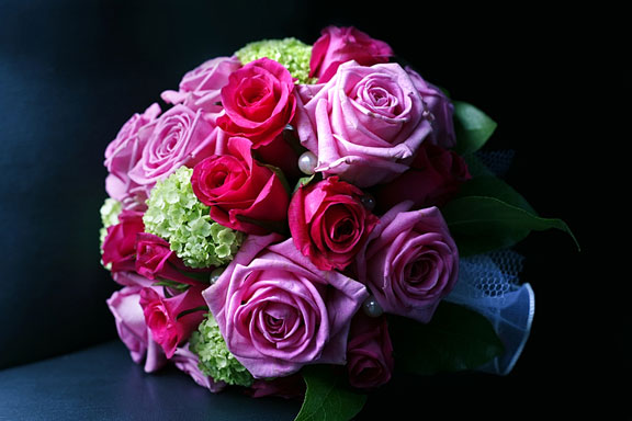 wedding bouquet on a black background