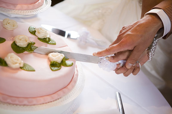 two wedding cakes