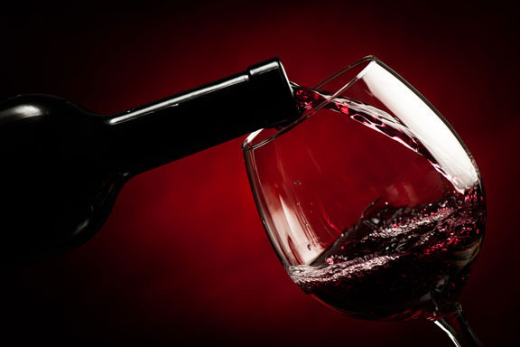 pouring a glass or wine