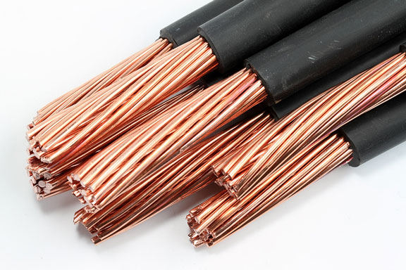 copper wire with black insulation