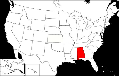 Alabama locator map