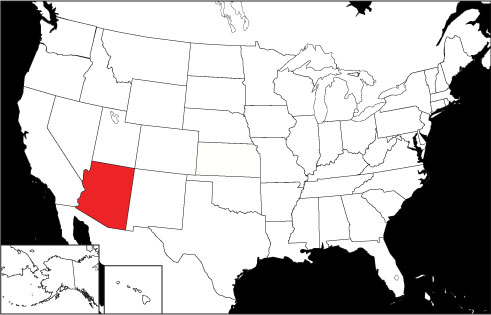 Arizona locator map