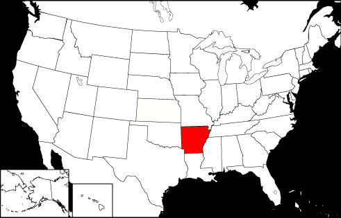 Arkansas locator map