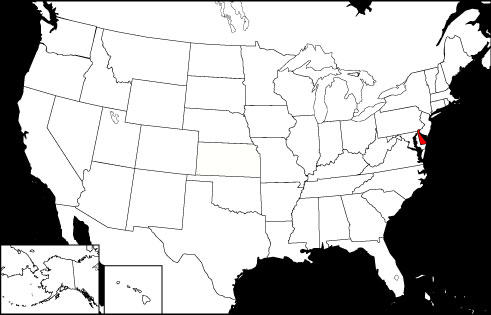 Delaware locator map