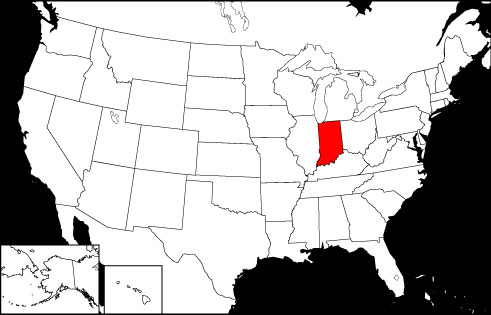 Indiana locator map