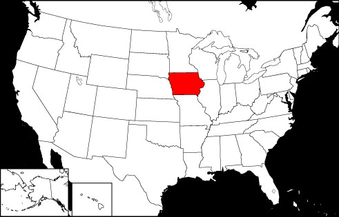 Iowa locator map