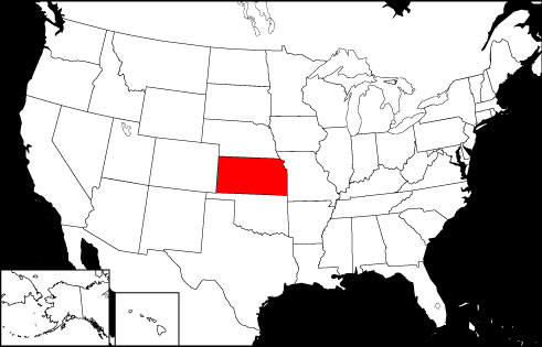 Kansas locator map