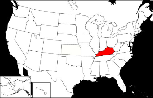 Kentucky locator map