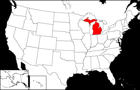 Michigan locator map