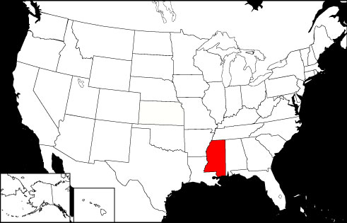 Mississippi locator map